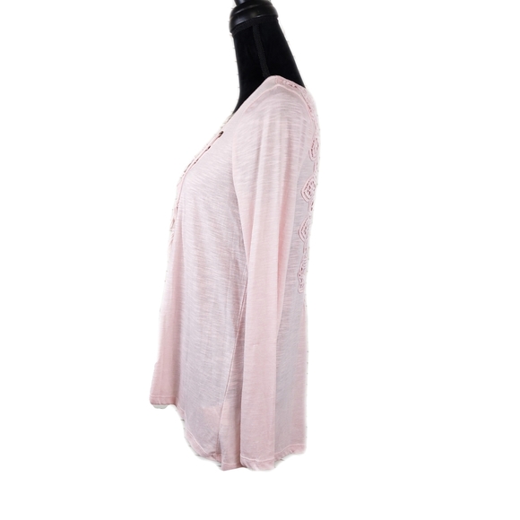 NWT Taylor & Sage Wmns M Boho Pink Tie Front Embroidered Back Top - Picture 3 of 6